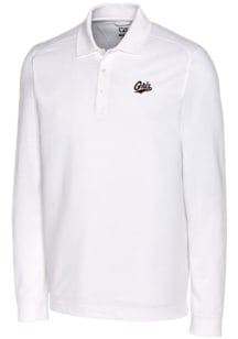 Cutter and Buck Montana Grizzlies Mens White Advantage Pique Long Sleeve Polo Shirt