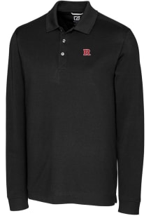Cutter and Buck Rutgers Scarlet Knights Mens Black Advantage Pique Long Sleeve Polo Shirt