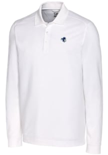 Cutter and Buck Seton Hall Pirates Mens White Advantage Pique Long Sleeve Polo Shirt