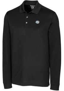 Cutter and Buck Southern University Jaguars Mens Black Advantage Pique Long Sleeve Polo Shirt