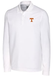 Cutter and Buck Tennessee Volunteers Mens White Advantage Pique Long Sleeve Polo Shirt