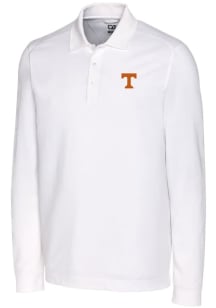 Cutter and Buck Tennessee Volunteers Mens White Advantage Pique Long Sleeve Polo Shirt