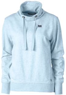 Cutter and Buck Jackson State Tigers Womens Blue Saturday Mock Hooded Sweatshirt