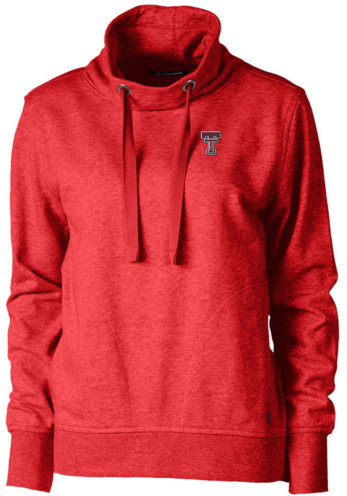 Cutter and Buck Texas Tech Red Raiders Womens Red Saturday Mock Long Sleeve Pullover