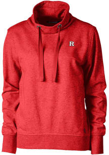 Cutter and Buck Rutgers Scarlet Knights Womens Red Saturday Mock Hooded Sweatshirt