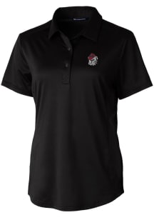 Cutter and Buck Georgia Bulldogs Womens Black Prospect Textured Short Sleeve Polo Shirt