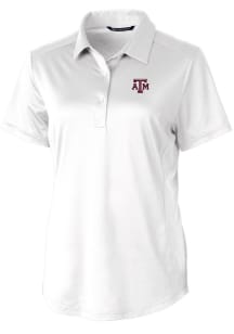 Cutter and Buck Texas A&amp;M Aggies Womens White Prospect Textured Short Sleeve Polo Shirt