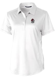 Cutter and Buck Georgia Bulldogs Womens White Prospect Textured Short Sleeve Polo Shirt