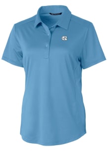 Cutter and Buck North Carolina Tar Heels Womens Blue Prospect Textured Short Sleeve Polo Shirt