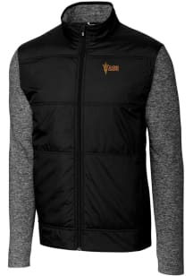 Cutter and Buck Arizona State Sun Devils Mens Black Stealth Hybrid Quilted Medium Weight Jacket