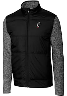 Cutter and Buck Cincinnati Bearcats Mens Black Stealth Hybrid Quilted Medium Weight Jacket