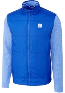 Cutter and Buck Duke Blue Devils Mens Blue Stealth Hybrid Quilted Medium Weight Jacket