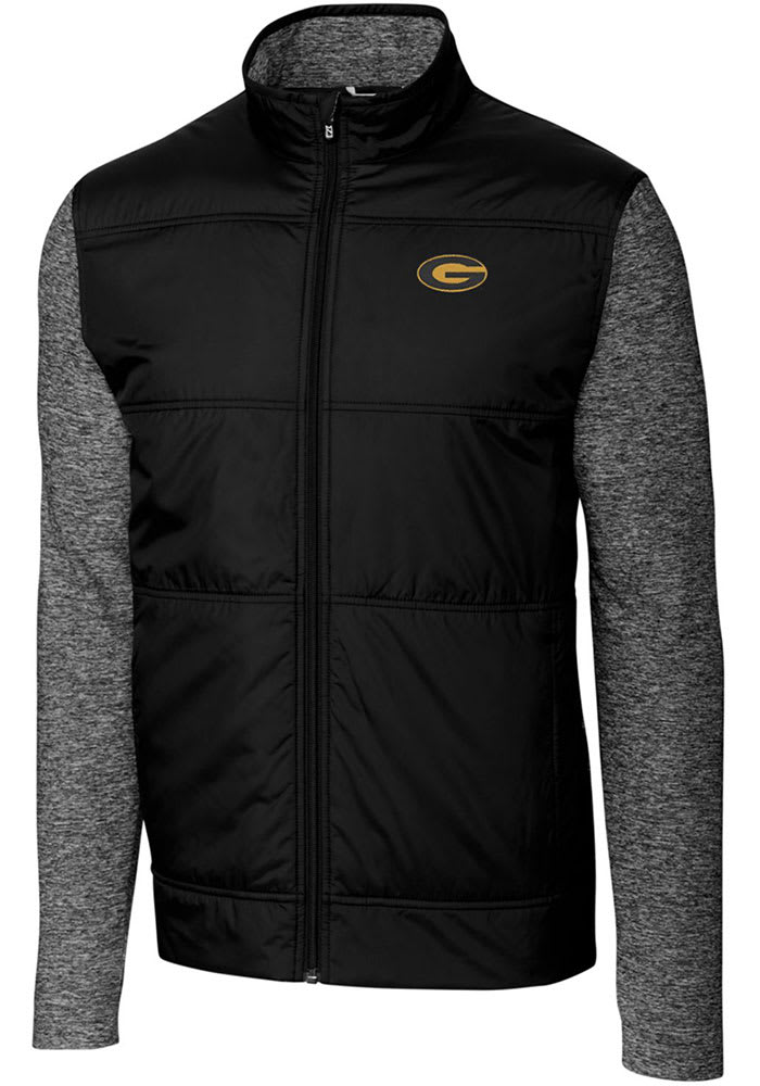 Cutter and Buck Grambling State Tigers Mens Black Stealth Hybrid Quilted Long Sleeve Full Zip Jacket