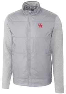 Cutter and Buck Houston Cougars Mens Grey Stealth Hybrid Quilted Medium Weight Jacket