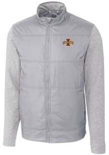 Cutter and Buck Iowa State Cyclones Mens Grey Stealth Hybrid Quilted Medium Weight Jacket