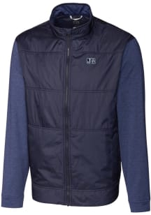 Cutter and Buck Jackson State Tigers Mens Navy Blue Stealth Hybrid Quilted Medium Weight Jacket