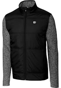 Mens K-State Wildcats Black Cutter and Buck Stealth Hybrid Quilted Medium Weight Jacket
