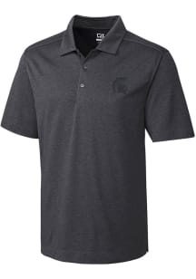 Mens Michigan State Spartans Charcoal Cutter and Buck Chelan Short Sleeve Polo Shirt