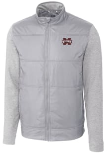 Cutter and Buck Mississippi State Bulldogs Mens Grey Stealth Hybrid Quilted Medium Weight Jacket