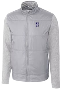Cutter and Buck Northwestern Wildcats Mens Grey Stealth Medium Weight Jacket