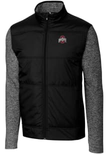 Cutter and Buck Ohio State Buckeyes Mens Black Stealth Hybrid Quilted Medium Weight Jacket