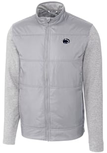 Mens Penn State Nittany Lions Grey Cutter and Buck Stealth Hybrid Quilted Medium Weight Jacket