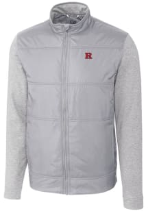 Cutter and Buck Rutgers Scarlet Knights Mens Grey Stealth Hybrid Quilted Medium Weight Jacket