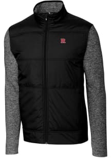 Cutter and Buck Rutgers Scarlet Knights Mens Black Stealth Hybrid Quilted Medium Weight Jacket