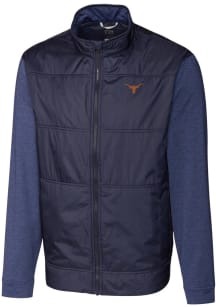 Cutter and Buck Texas Longhorns Mens Navy Blue Stealth Hybrid Quilted Medium Weight Jacket