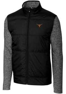 Cutter and Buck Texas Longhorns Mens Black Stealth Hybrid Quilted Medium Weight Jacket