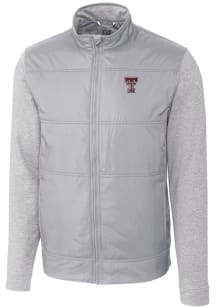 Cutter and Buck Texas Tech Red Raiders Mens Grey Stealth Hybrid Quilted Medium Weight Jacket