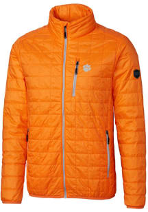 Cutter and Buck Clemson Tigers Mens Orange Rainier PrimaLoft Puffer Filled Jacket