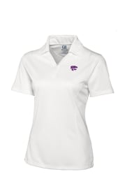 Cutter and Buck K-State Wildcats Womens White Genre Short Sleeve Polo Shirt