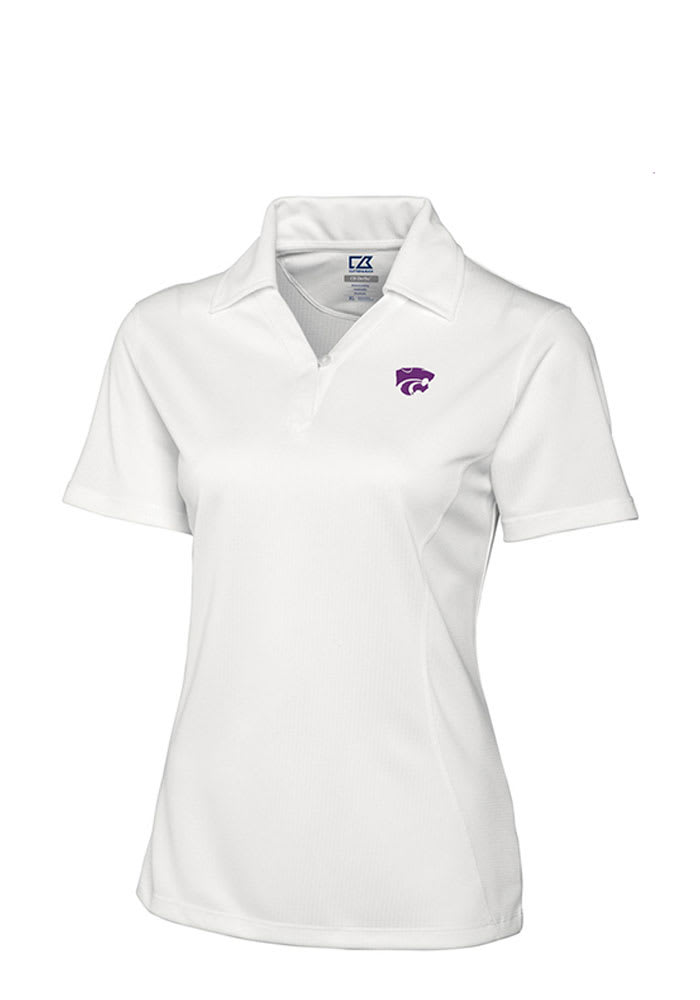 Cutter and Buck K-State Wildcats Womens White Genre Short Sleeve Polo Shirt