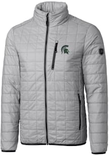 Mens Michigan State Spartans Grey Cutter and Buck Rainier PrimaLoft Puffer Filled Jacket