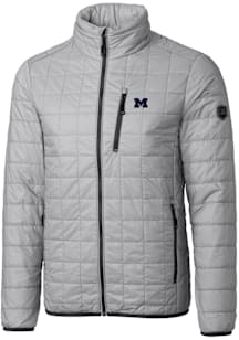 Cutter and Buck Michigan Wolverines Mens Grey Rainier PrimaLoft Puffer Filled Jacket