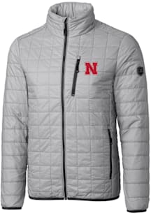 Cutter and Buck Nebraska Cornhuskers Mens Grey Rainier PrimaLoft Puffer Filled Jacket