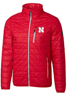 Cutter and Buck Nebraska Cornhuskers Mens Red Rainier PrimaLoft Puffer Filled Jacket