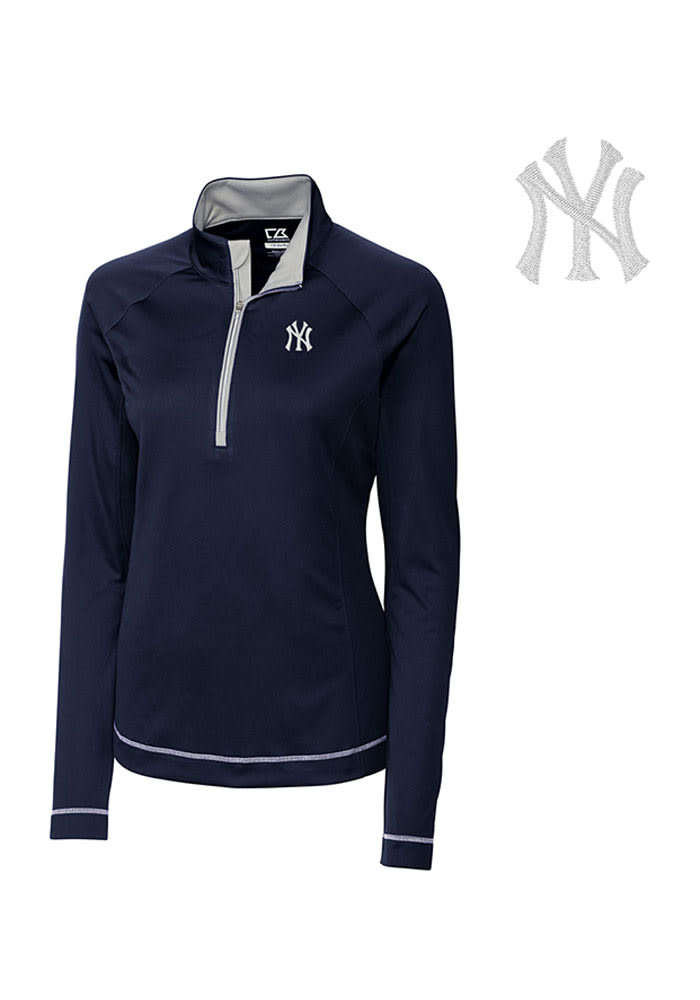 Cutter and Buck NY Yankees Womens Navy Blue Evolve 1/4 Zip Pullover