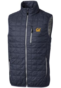 Cutter and Buck Cal Golden Bears Mens Grey Rainier PrimaLoft Puffer Sleeveless Jacket