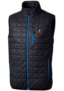 Mens Illinois Fighting Illini Navy Blue Cutter and Buck Rainier PrimaLoft Puffer Vest