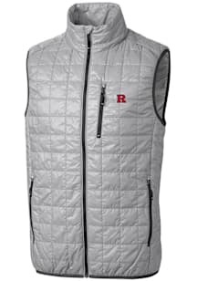 Cutter and Buck Rutgers Scarlet Knights Mens Grey Rainier PrimaLoft Puffer Sleeveless Jacket