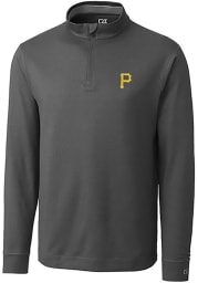 Cutter and Buck Pittsburgh Pirates Mens Charcoal Topspin Long Sleeve 1/4 Zip Pullover