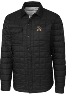 Cutter and Buck East Carolina Pirates Mens Black Rainier PrimaLoft Quilted Outerwear Lined Jacke..
