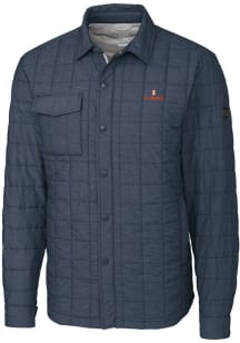 Cutter and Buck Illinois Fighting Illini Mens Grey Rainier PrimaLoft Quilted Outerwear Lined Jac..