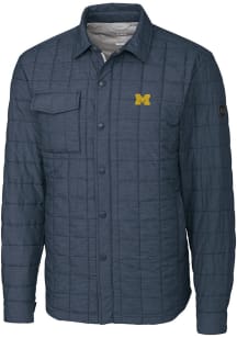 Mens Michigan Wolverines Grey Cutter and Buck Rainier PrimaLoft Quilted Lined Jacket