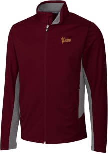 Cutter and Buck Arizona State Sun Devils Mens Red Navigate Softshell Light Weight Jacket