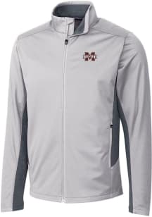 Cutter and Buck Mississippi State Bulldogs Mens Grey Navigate Softshell Light Weight Jacket
