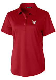 Cutter and Buck Eastern Washington Eagles Womens Cardinal Prospect Textured Short Sleeve Polo Shir..