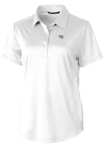 Cutter and Buck Wake Forest Demon Deacons Womens White Prospect Textured Short Sleeve Polo Shirt